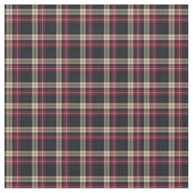Tissu Rouge, Brown, Tartan Noir; Conception Motif (Fermer)