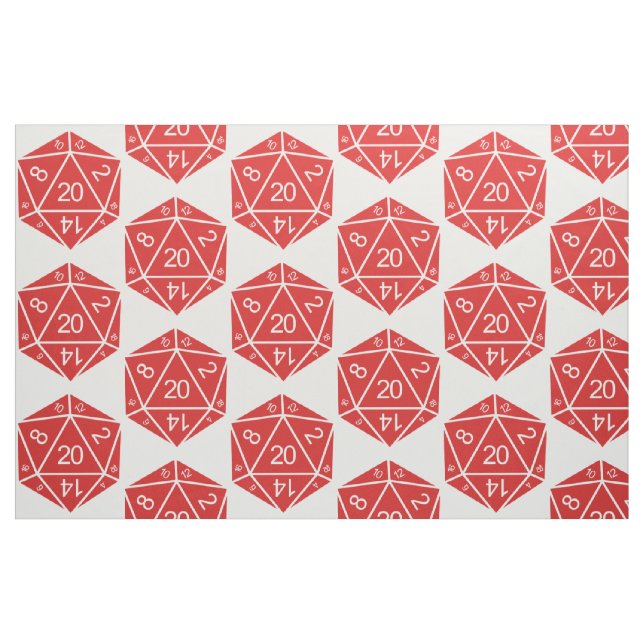 Tissu rouge D20 dés (Fat Quarter)