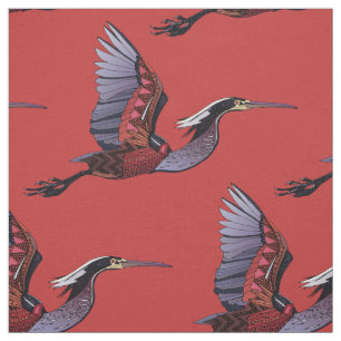 Tissu rouge d'Agami héron