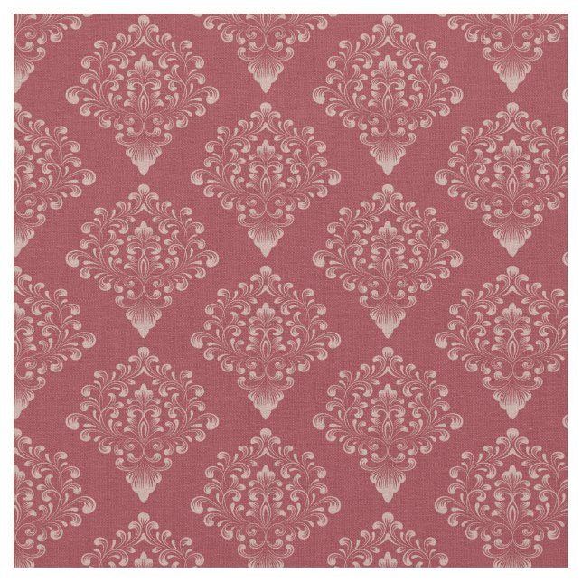 Tissu Rouge damassé rustique (Fermer)