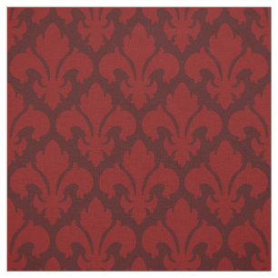 Tissu rouge de motif carrelé parDe-lys