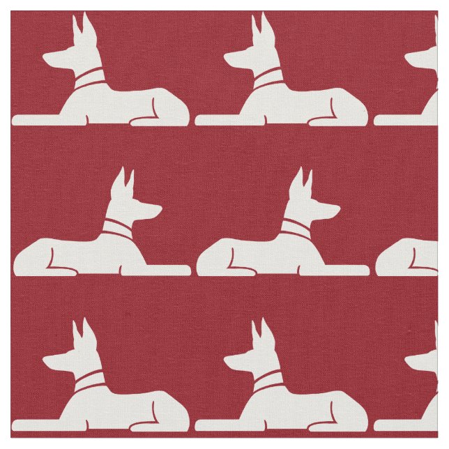 Tissu Rouge de motif de chiens de pharaon (Fermer)