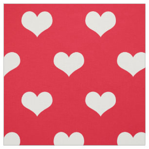 Tissu rouge de motif de coeurs