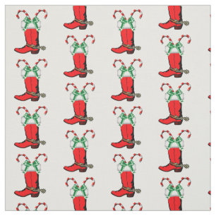 Tissu rouge de vacances de bottes et de sucres de