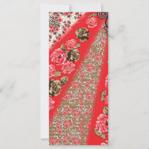 Tissu rouge éclatant avec floral complexe et