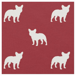 Tissu Rouge et blanc de motif de silhouettes de