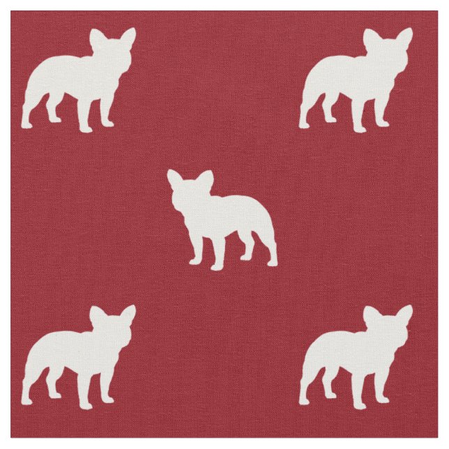 Tissu Rouge et blanc de motif de silhouettes de (Fermer)