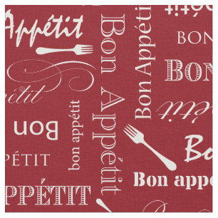 Tissu Rouge et blanc gastronomes d'Appetit de fève de
