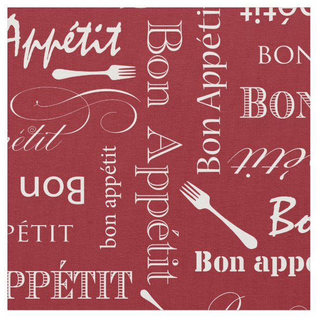 Tissu Rouge et blanc gastronomes d'Appetit de fève de (Fermer)