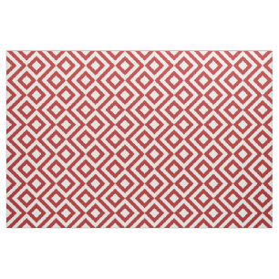 Tissu rouge et blanc géométrique de motif de