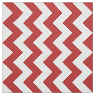 Tissu rouge et blanc vertical de motif de zigzag