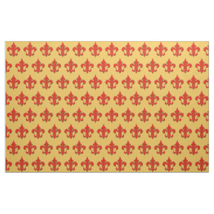 Tissu Rouge et Green Fleur de Lis Fabric