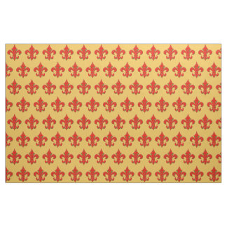 Tissu Rouge et Green Fleur de Lis Fabric