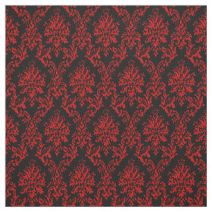 Tissu rouge et noir d'impression de damassé