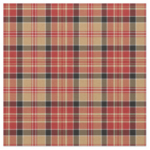 Tissu Rouge et plaid sportif d'or