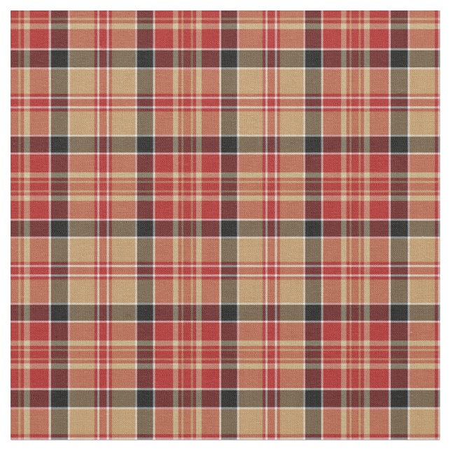 Tissu Rouge et plaid sportif d'or (Fermer)