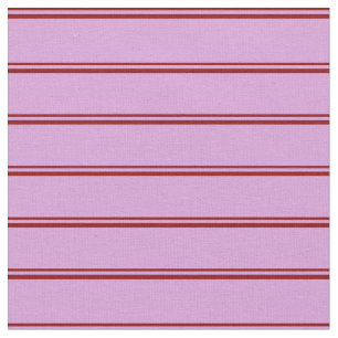 Tissu Rouge foncé & Plum couleur lin / Motif rayé