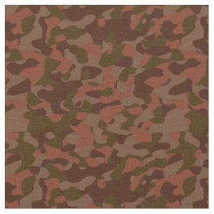 Tissu Rouge foncé, Saumon et camouflage olive abstrait