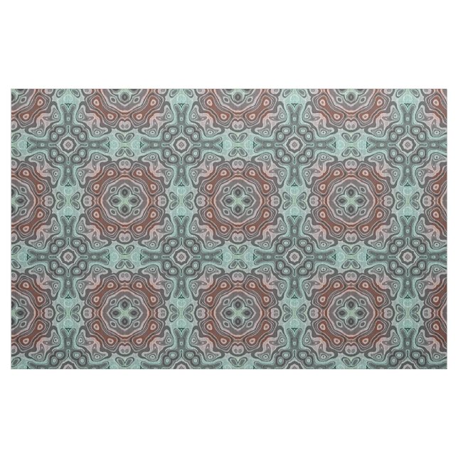 Tissu Rouge foncé Turquoise bleu vert Bali Motif Batik (Fat Quarter)