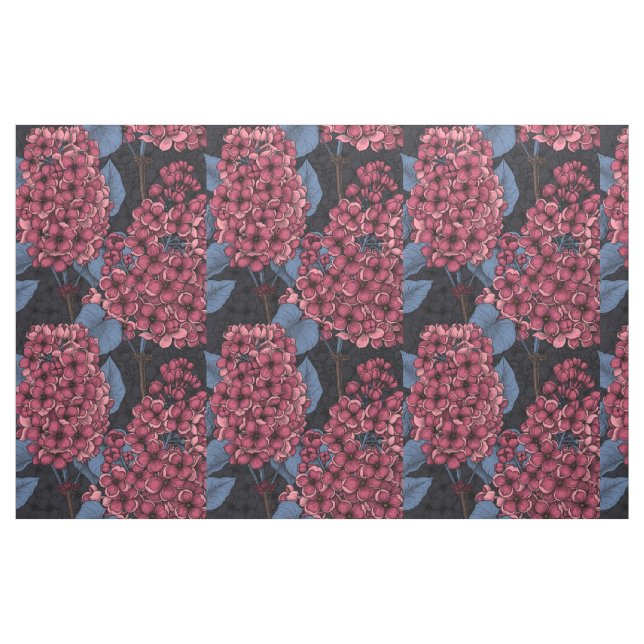 Tissu Rouge lilas sur bleu foncé (Fat Quarter)