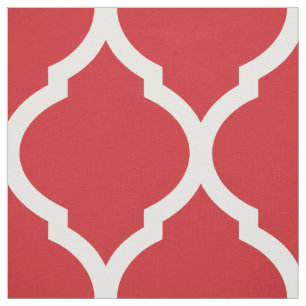 Tissu Rouge Marocain Quatrefoil Grande Échelle