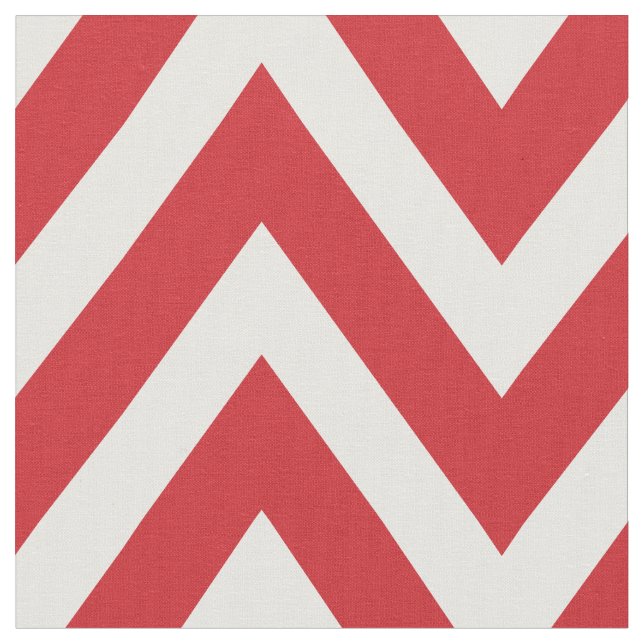Tissu Rouge moderne Chevron Grande échelle (Fermer)