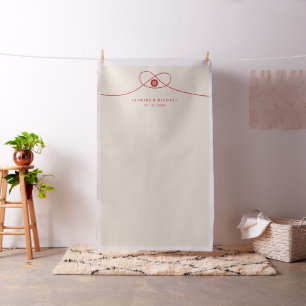 Tissu Rouge noeud double bonheur Mariage photo fond