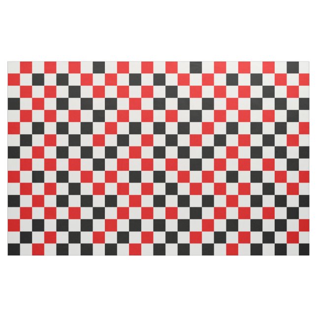 Tissu Rouge Noir et Blanc Carreaux  (Fat Quarter)