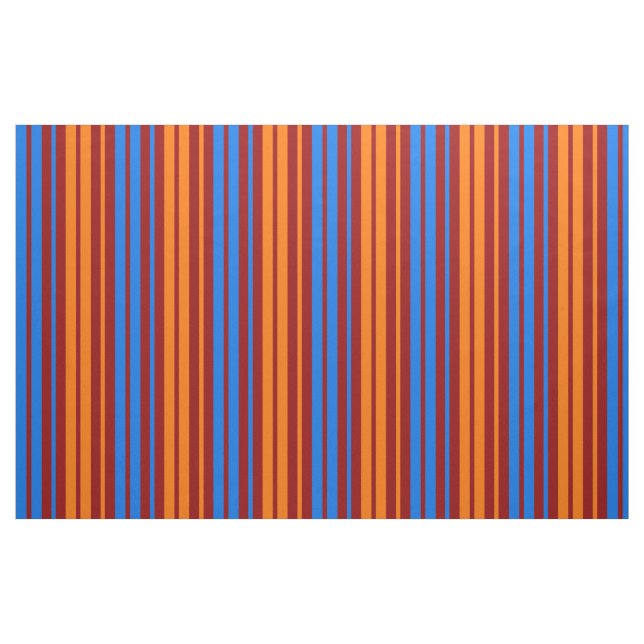 Tissu Rouge Orange Bleu Design à Rayures Verticales   (Fat Quarter)