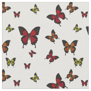 Tissu Rouge/orange/jaune, Hirondelle des papillons