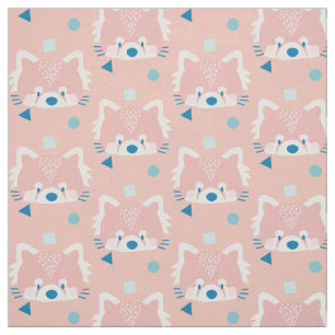 Tissu Rouge Panda Motif rose moderne