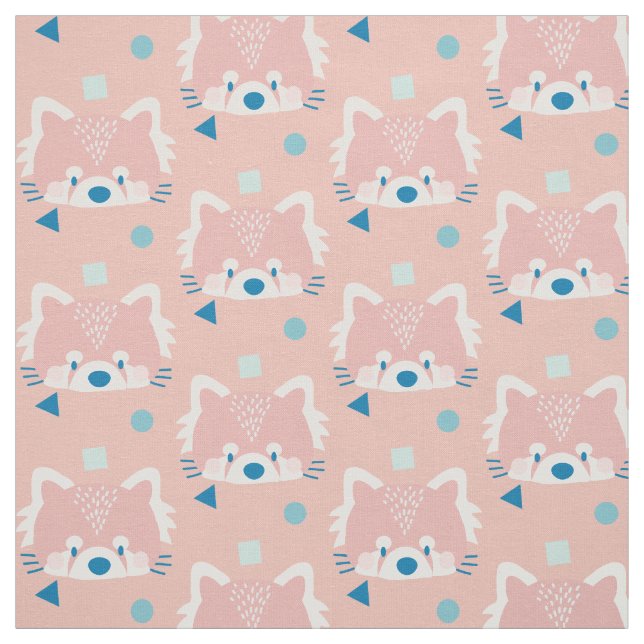 Tissu Rouge Panda Motif rose moderne (Échantillon)
