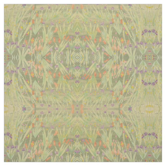 Tissu Rouge rouille profond vert et violet (Échantillon)