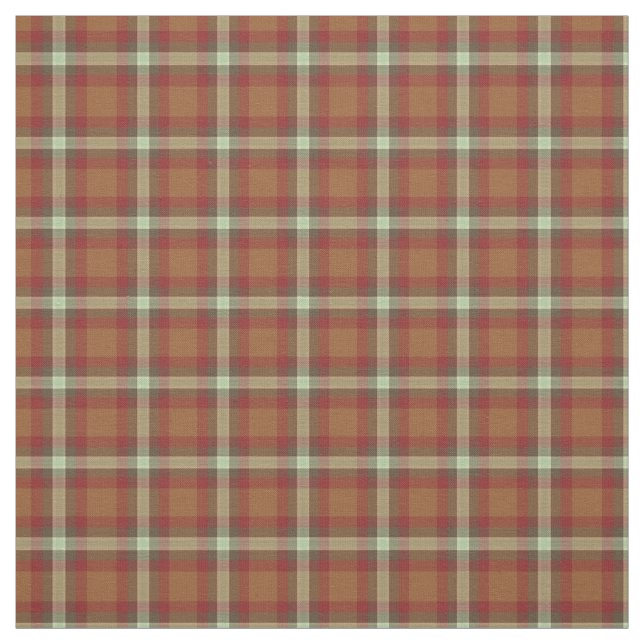 Tissu Rouge Taupe Beige Dark Tartan Brown Motif Carré (Échantillon)