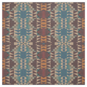 Tissu Rouge Taupe Brown Turquoise Bleu Orange
