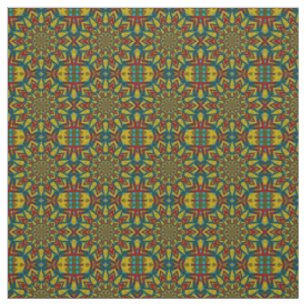 Tissu Rouge Turquoise Jaune moderne Ethnic Textile Triba