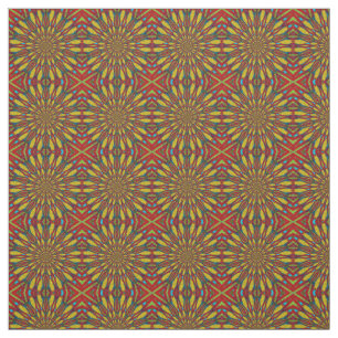 Tissu Rouge Turquoise Jaune moderne Ethnic Textile Triba