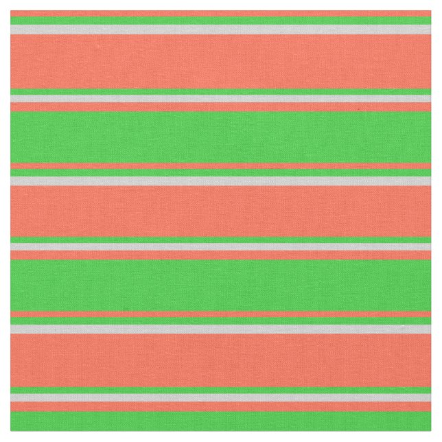 Tissu Rouge, Vert citron et Gris clair Gris rayures (Fermer)