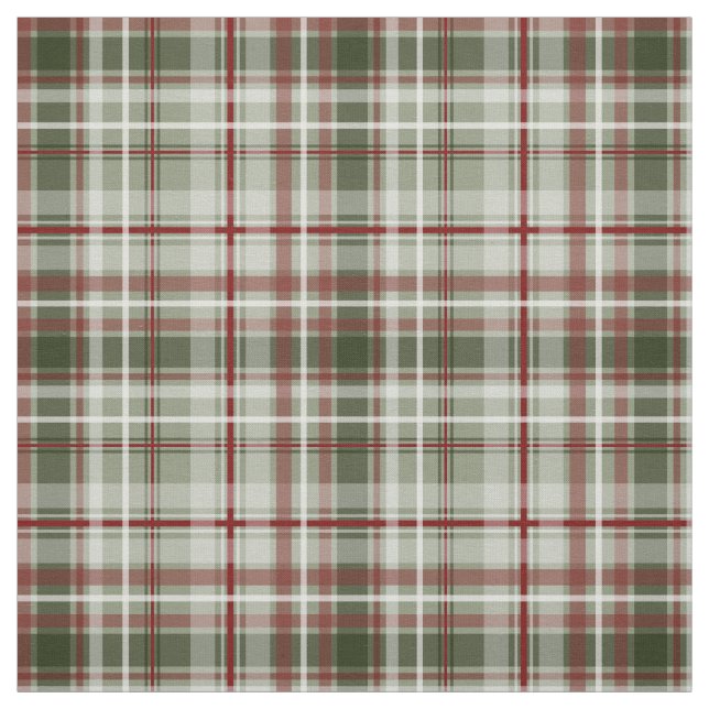 Tissu rouge vert et blanc vacances Noël plaid (Échantillon)