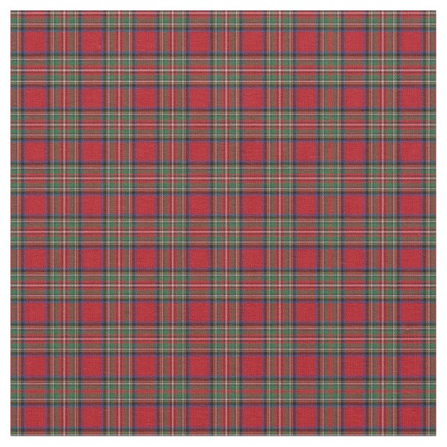 Tissu Rouge Vert Plaid Rustique Classic Stewart Tartan (Fermer)