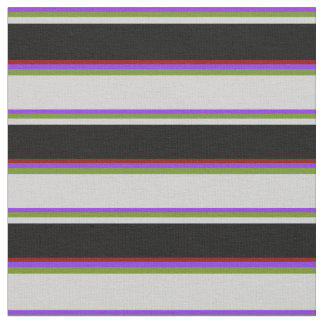 Tissu Rouge violet, vert, gris clair, noir et rouge fonc