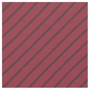 Tissu Rouges & Rayures Nuit
