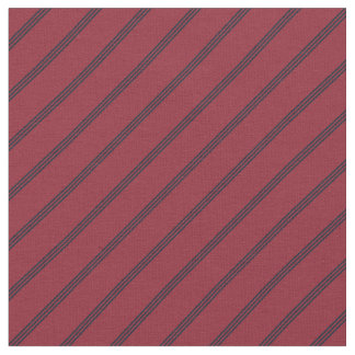 Tissu Rouges & Rayures Nuit