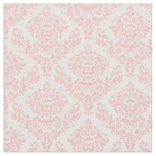 Tissu Rougissent la damassé rose et blanche
