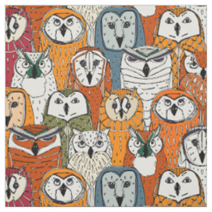 Tissu rouille de hiboux