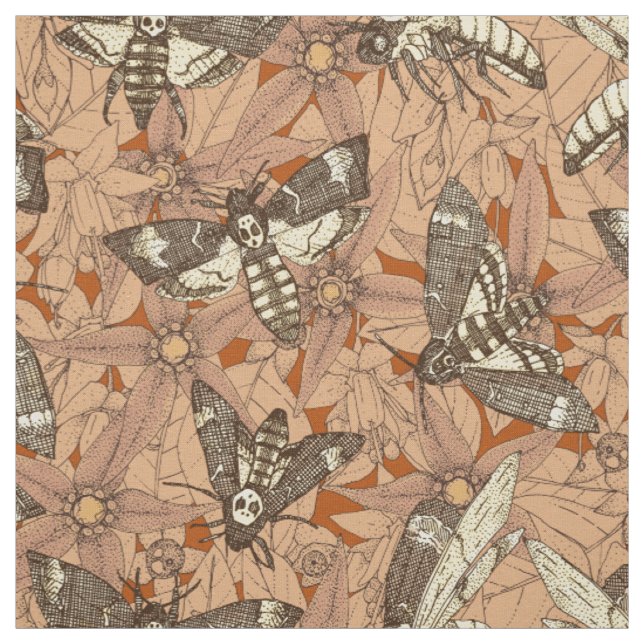 Tissu rouille de Sphinx tête de mort (Échantillon)
