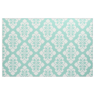 Tissu Rouleau blanc de damassé sur l'Aqua frais