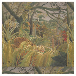 Tissu Rousseau Jungle Tropical Tiger Art