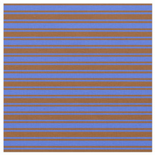 Tissu Royal Bleu et Brown Motif de couleur