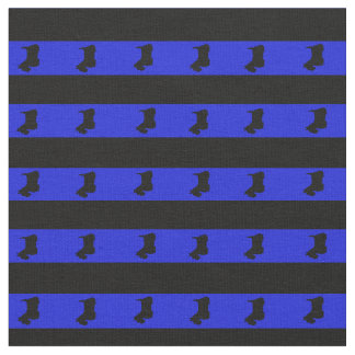 Tissu Royal blue, bande noire, noir Scottish Terrier